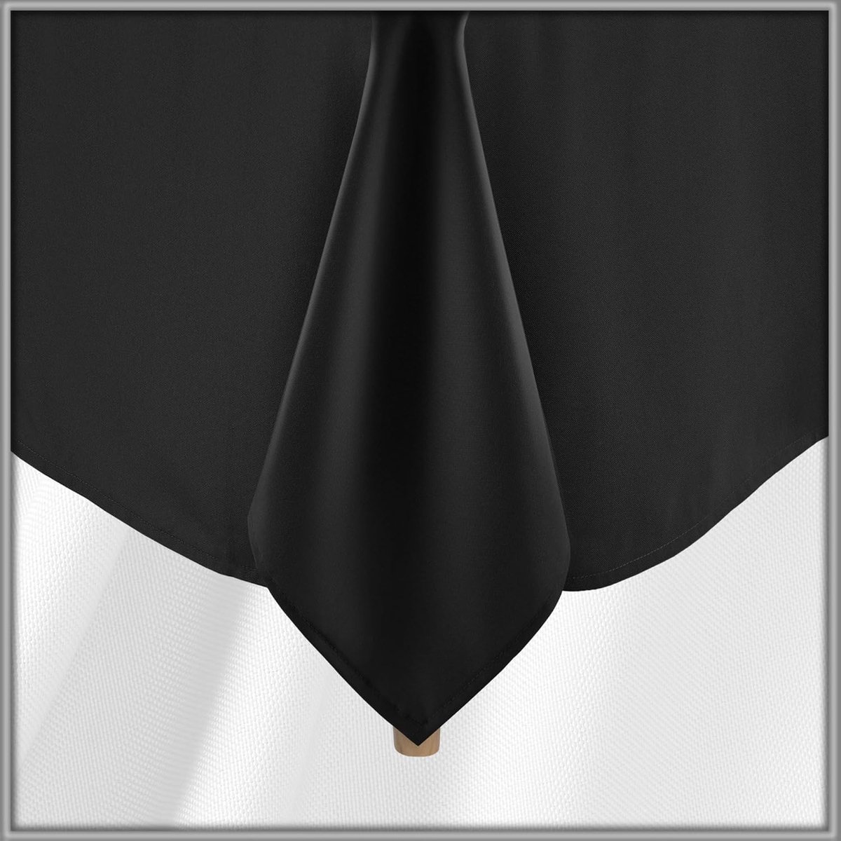 Luxe Rechthoekig Polyester Tafelkleed 90" x 156" voor Feest en Diner - Zwart