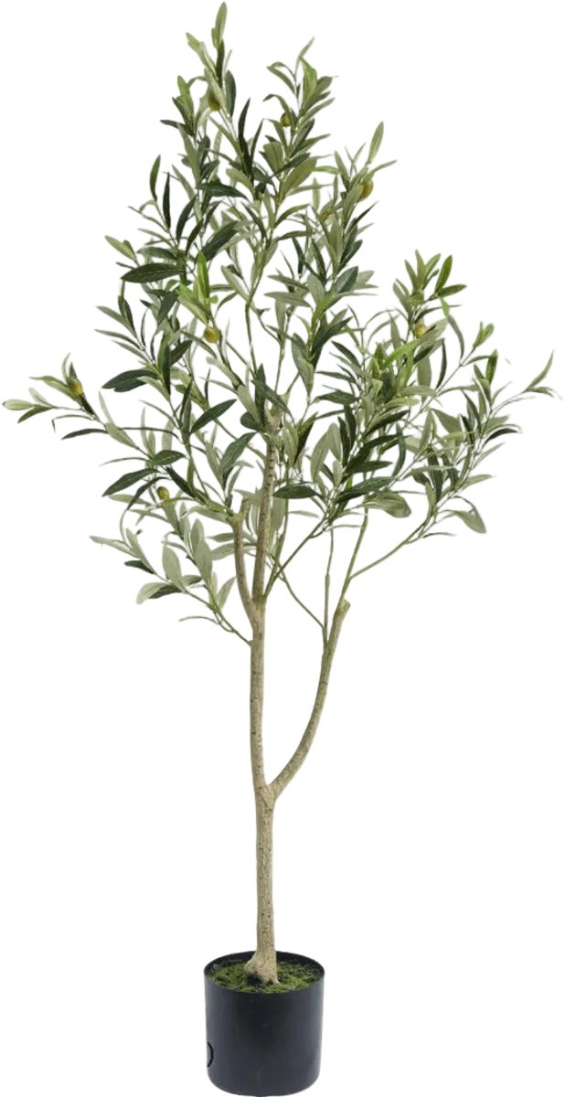 Easyplants | Kunst Olijfboom 120 cm | Zijde | Olea | Olijfgroen