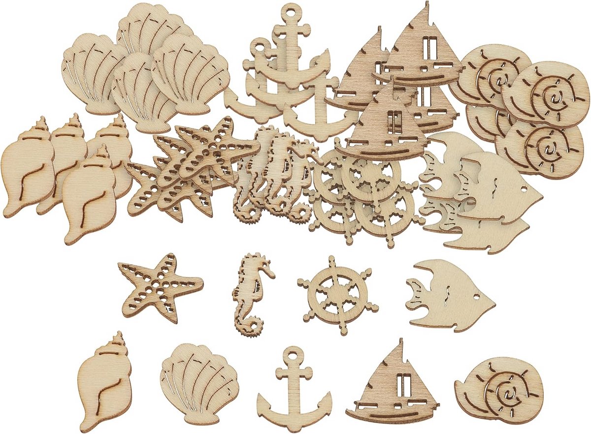 Houten Vormpjes voor Knutselen en Decoratie - Natuurlijke Craft Materialen