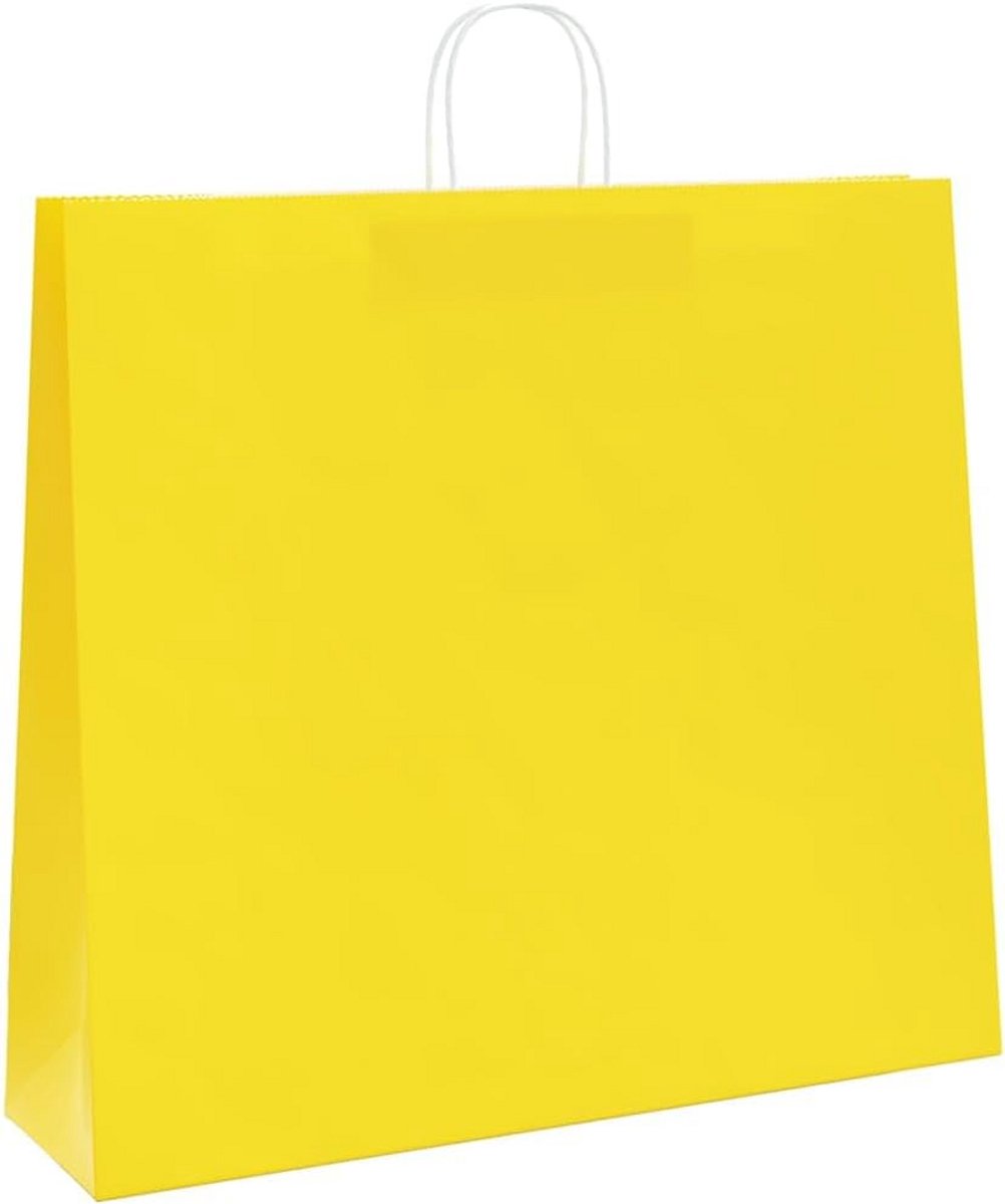 Set van 250 Gele Papieren Zakken met Hengsels 54x15x49 cm