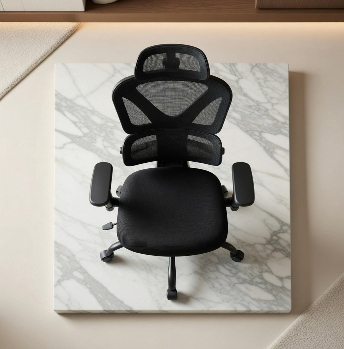 Ergonomische Bureaustoel Premium - Comfortabele Kantoorstoel met 9,5 cm Zitkussen, 3D Verstelbare Armleuningen, Hoogwaardige Verstelbare Vloerkleden en Hoofdsteun - Ideaal voor Thuiskantoor, Werk, ...