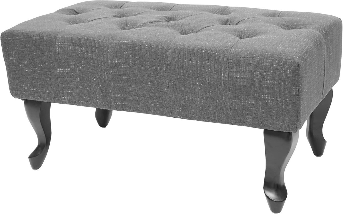 Chesterfield Voetenbank Ottomaan - Waterafstotende Stof - Donkergrijs 39x77x47cm