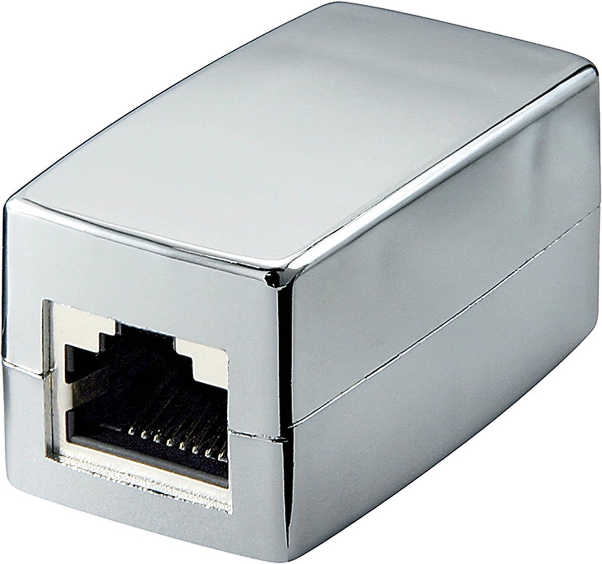 RJ45 Koppeling - Netwerk Connector - Kabel Verlengen - Crossover Bezetting - CAT 5e - Zilver