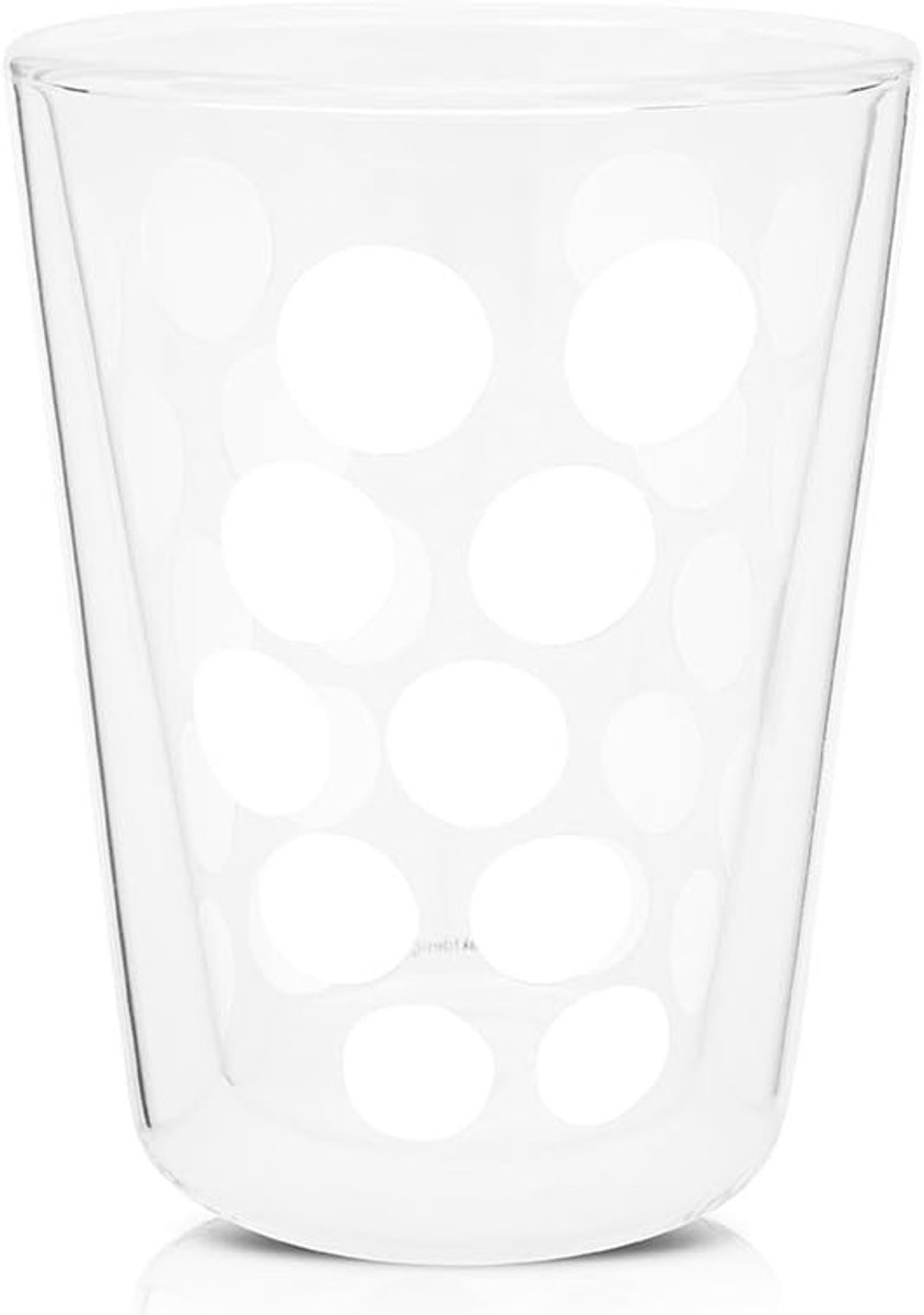 Set van 2 Dubbelwandige Glazen voor Cappuccino en Espresso, 350 ml, Wit