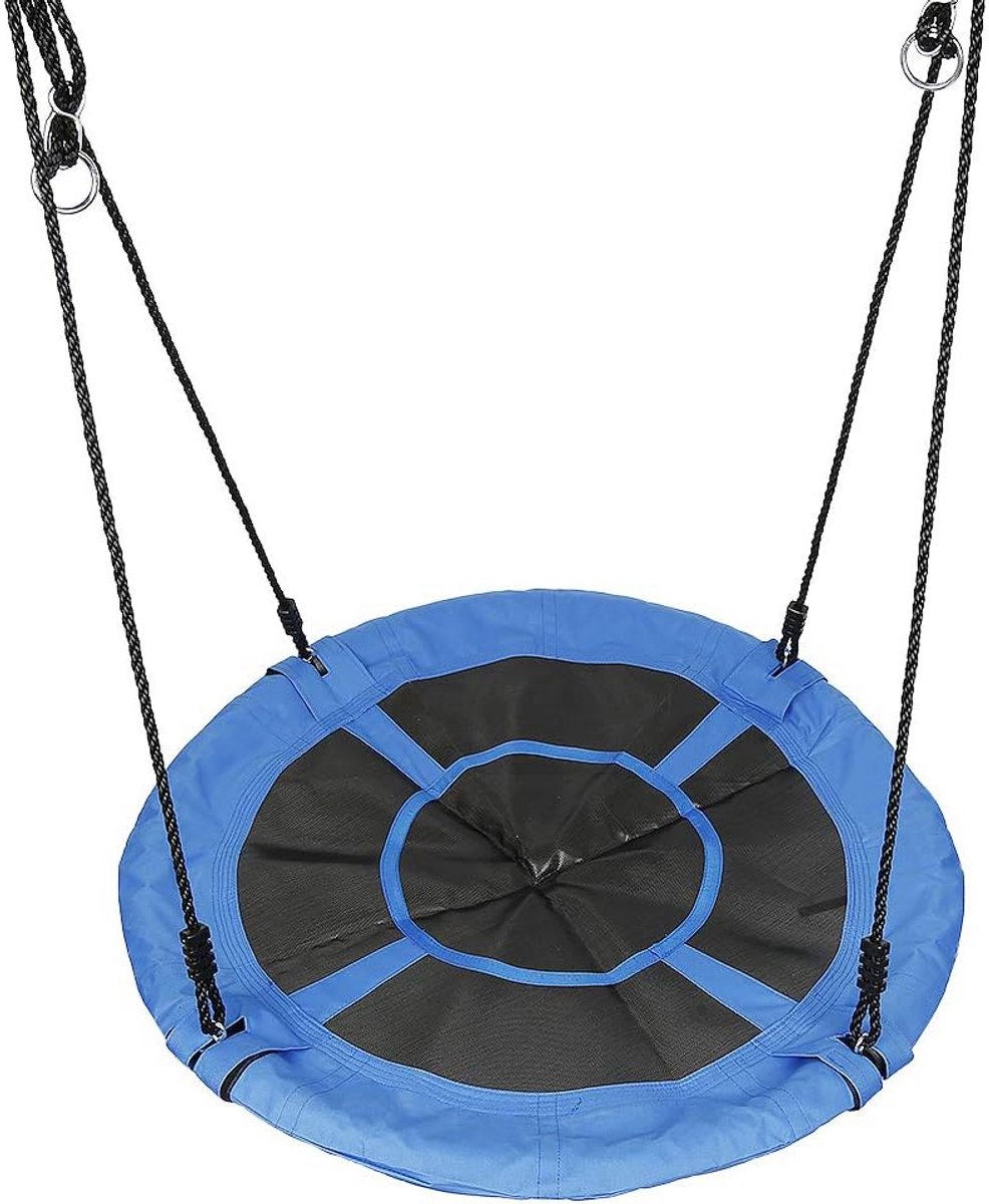 Ronde Nestschommel 100 cm voor Binnen en Buiten, Verstelbaar Touw, Geschikt voor Kinderen en Volwassenen tot 100 kg