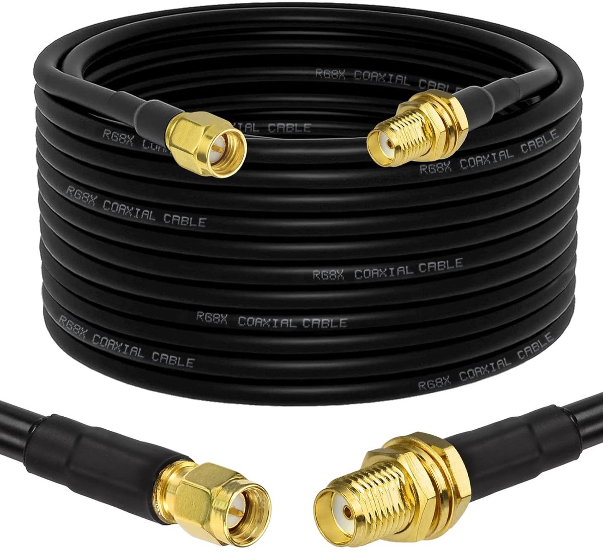 Lange RG8X Laag Verlies Coaxiale Verlengkabel met SMA Male naar SMA Female Connector