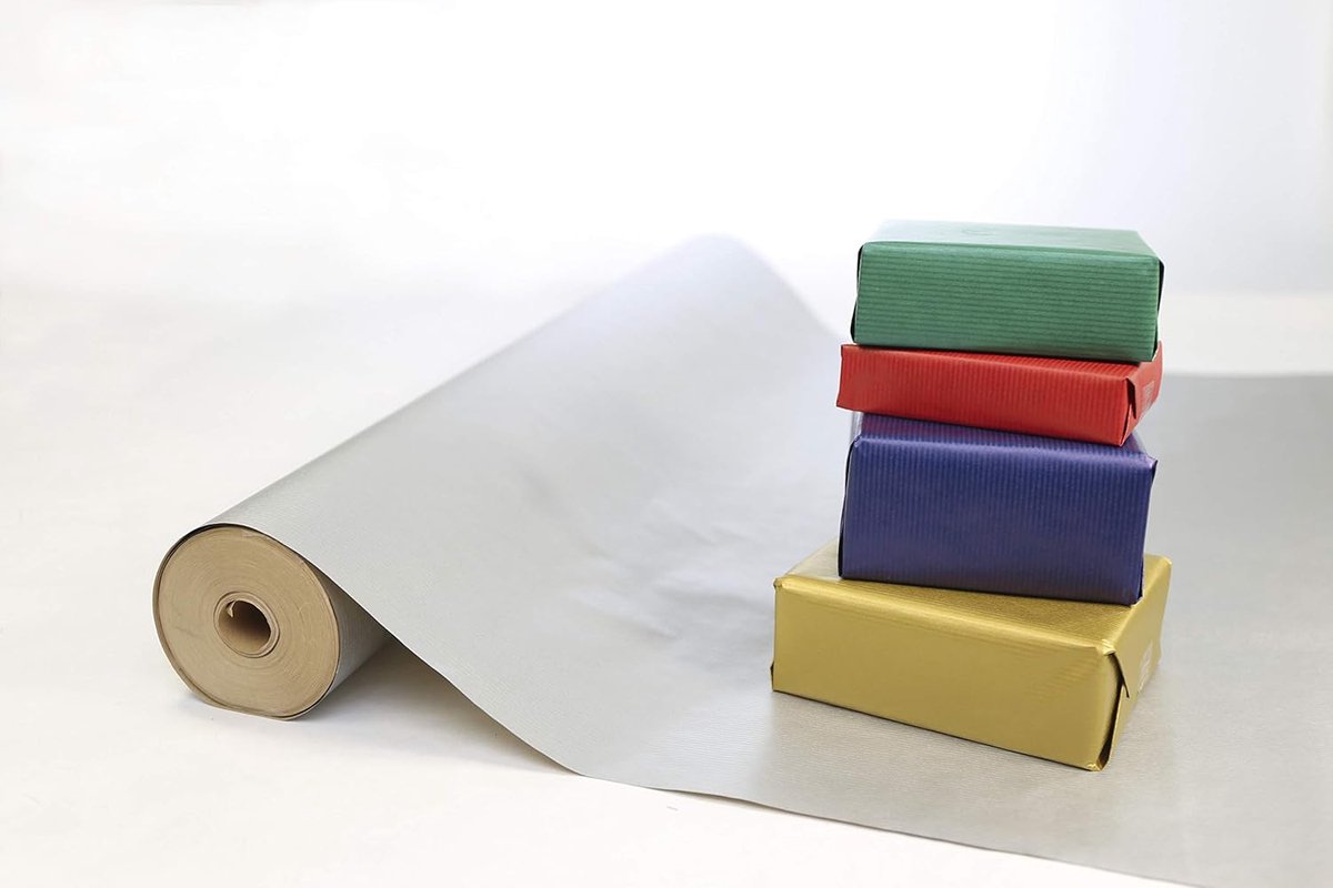 Extra Breed Kraft Geschenkpapier Rol - 70cm x 250m - Ribbelstructuur - Effen Donkerblauw