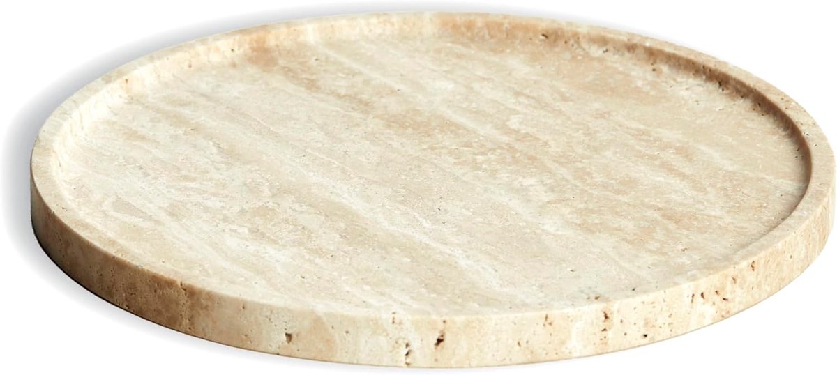 Ronde Travertijn Wasbak Rand, Decoratief Marmeren Dienblad voor Badkamer en Keuken