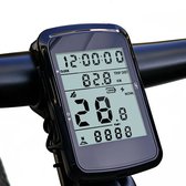 Fietscomputer - Draadloze kilometerteller fiets - Met groot 2.4-inch scherm - 1200mAh - Waterdicht - Met handmatige achtergrondverlichting - Installatie van de strap on - Voor mountainbike en racefiets - Zwart