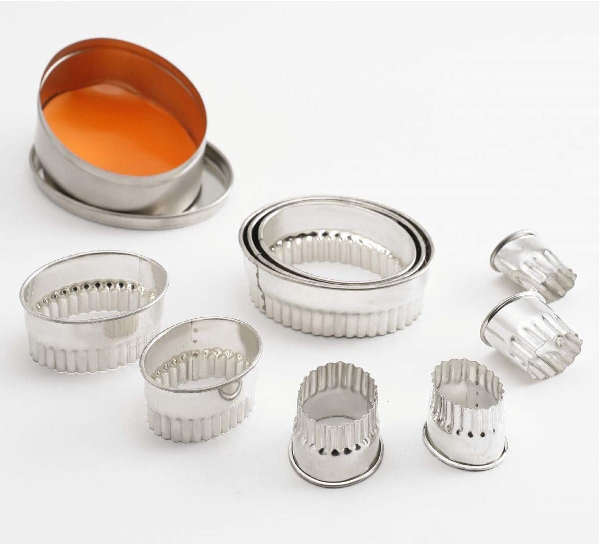 Ovale Uitsteekvormpjes van RVS - 9-delig, Diverse Diameters, Geometrische Vormgeving
