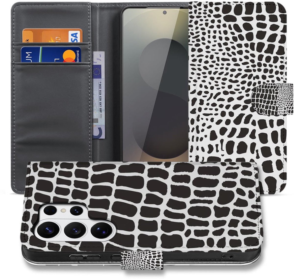 Book Case Samsung Galaxy S26 Ultra Slangenprint met Magnetische sluiting