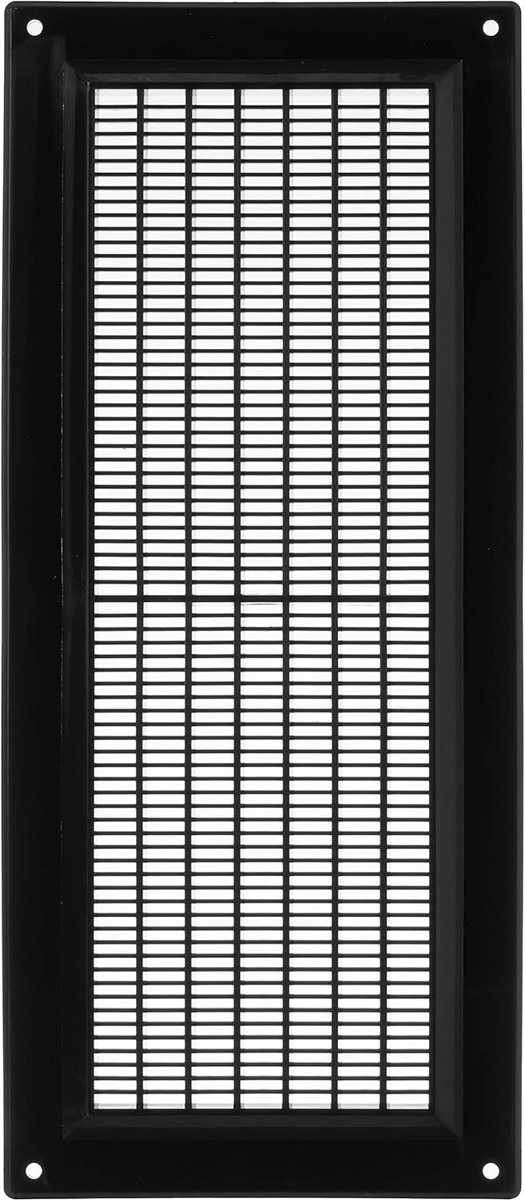 Zwart kunststof ventilatierooster 130x300mm - Afvoerlucht en toevoerrooster