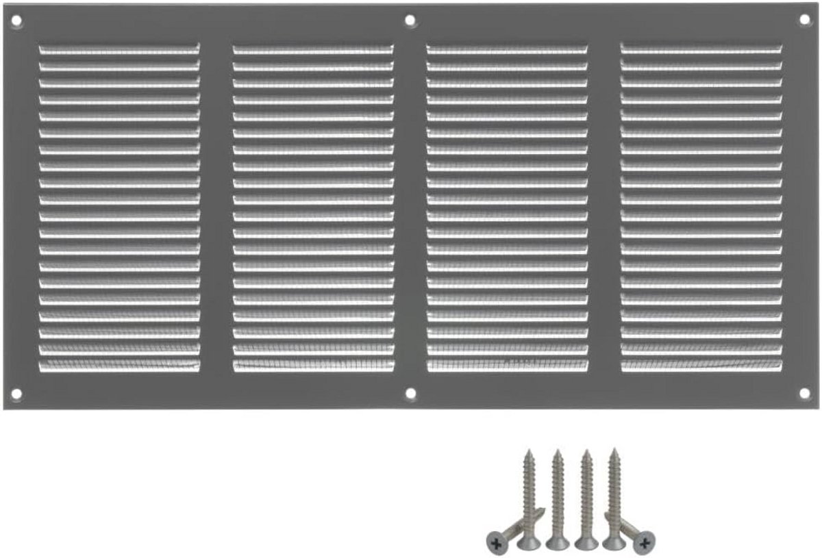 Ventilatierooster 400 x 200 mm - Metalen Ventilatie Rooster met Insectenbescherming