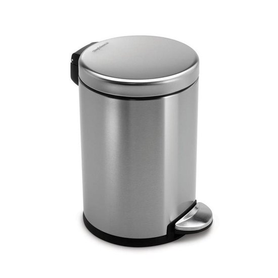Simplehuman Prullenbak - 5 l - Zilver - RVS