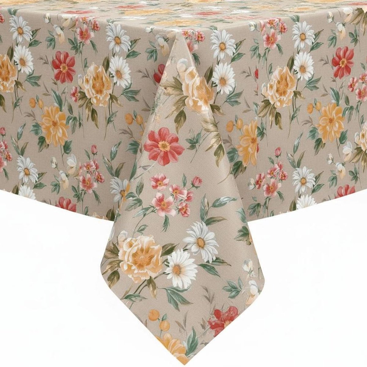 Protecttable - Tafelzeil Margo Rood en Geel 140x250cm - Tafelkleed Afwasbaar - Kunststof
