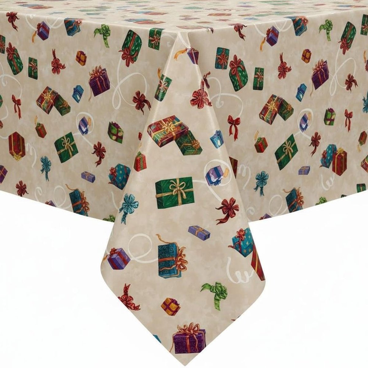 Protecttable - Kerst Tafelzeil Cadeautjes 140x200cm - Tafelkleed Afwasbaar - Kunststof