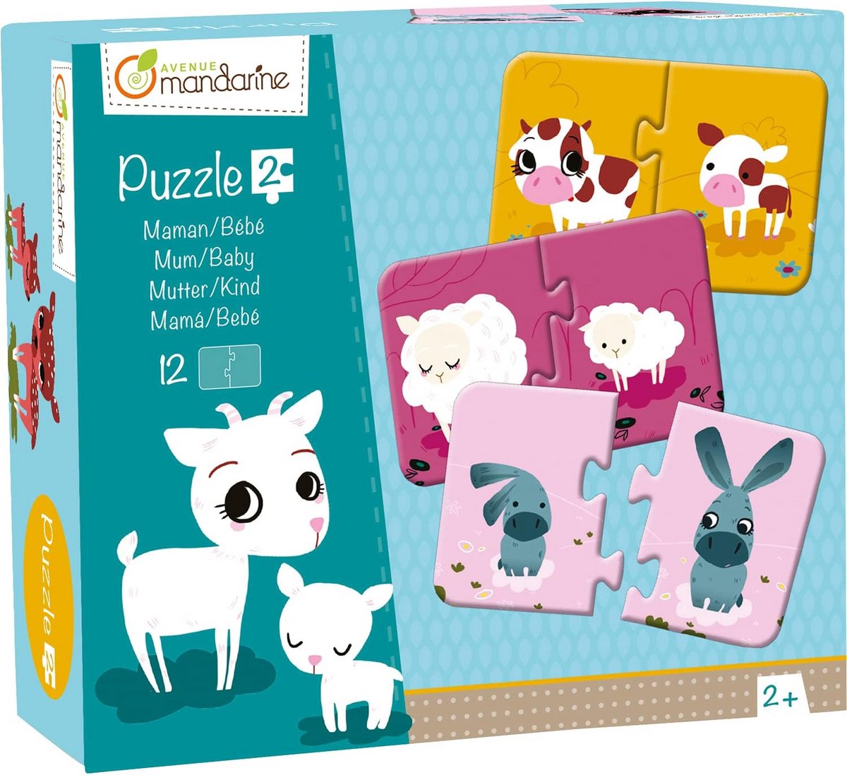 Educatieve Puzzels voor Kinderen - 12 Dubbele Puzzels voor Leeftijd vanaf 2 Jaar