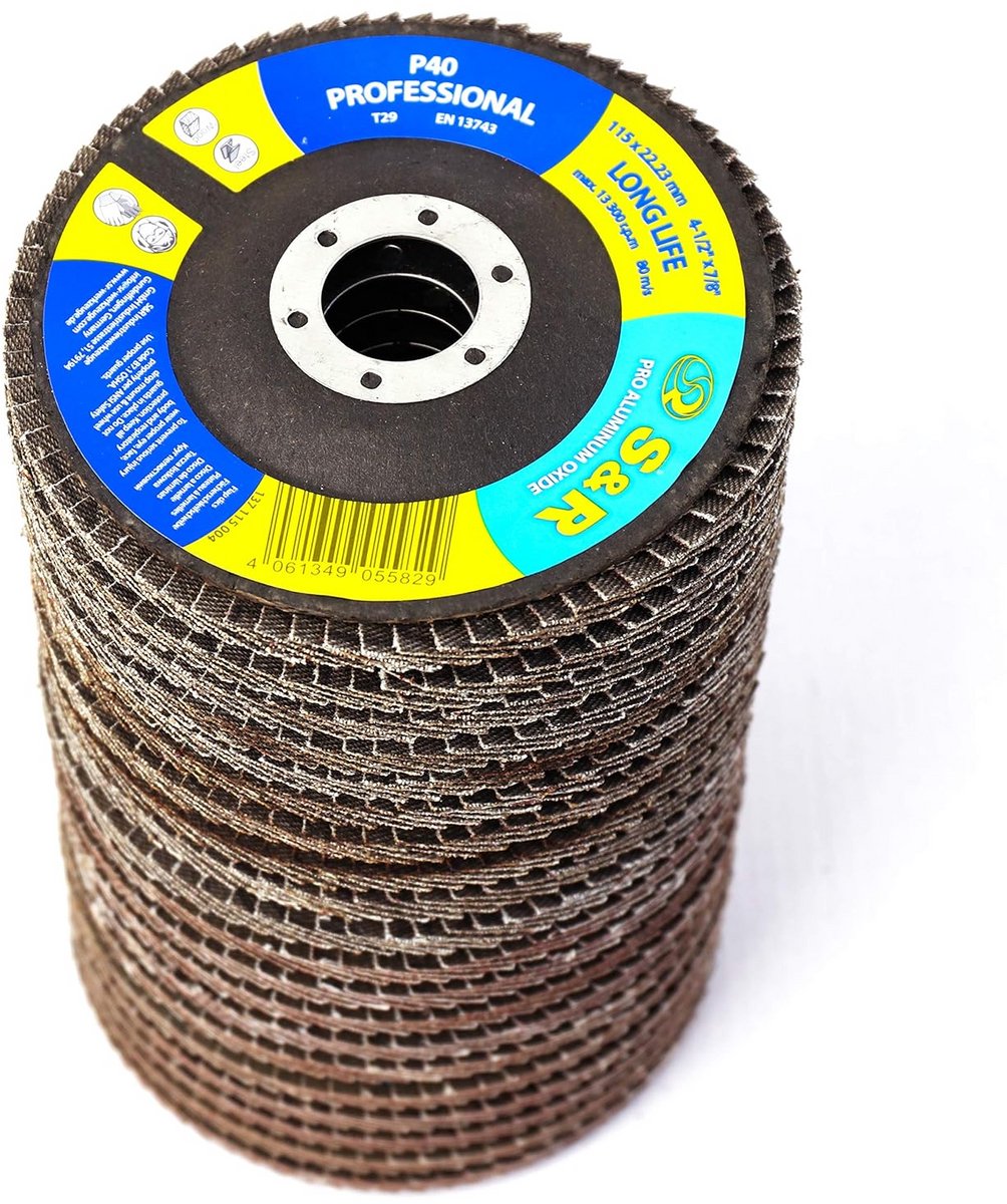 Lamellen slijpschijven 125mm voor staal en hout - Set van 5 stuks
