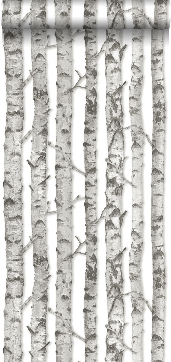 Proefstaal Walls4You behang bomen grijs en wit - 26,5 x 21 cm - 935295-S