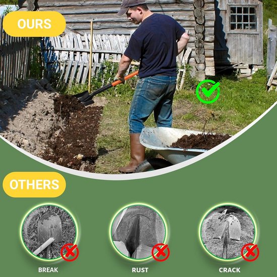 Tuinschep vierkant met lange steel voor eenvoudige tuinwerkzaamheden — afbeelding 3