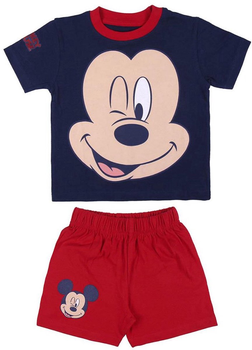 Mickey Mouse Shortama - Maat 92 - Pyjama met korte broek en T-shirt - 100% Katoen