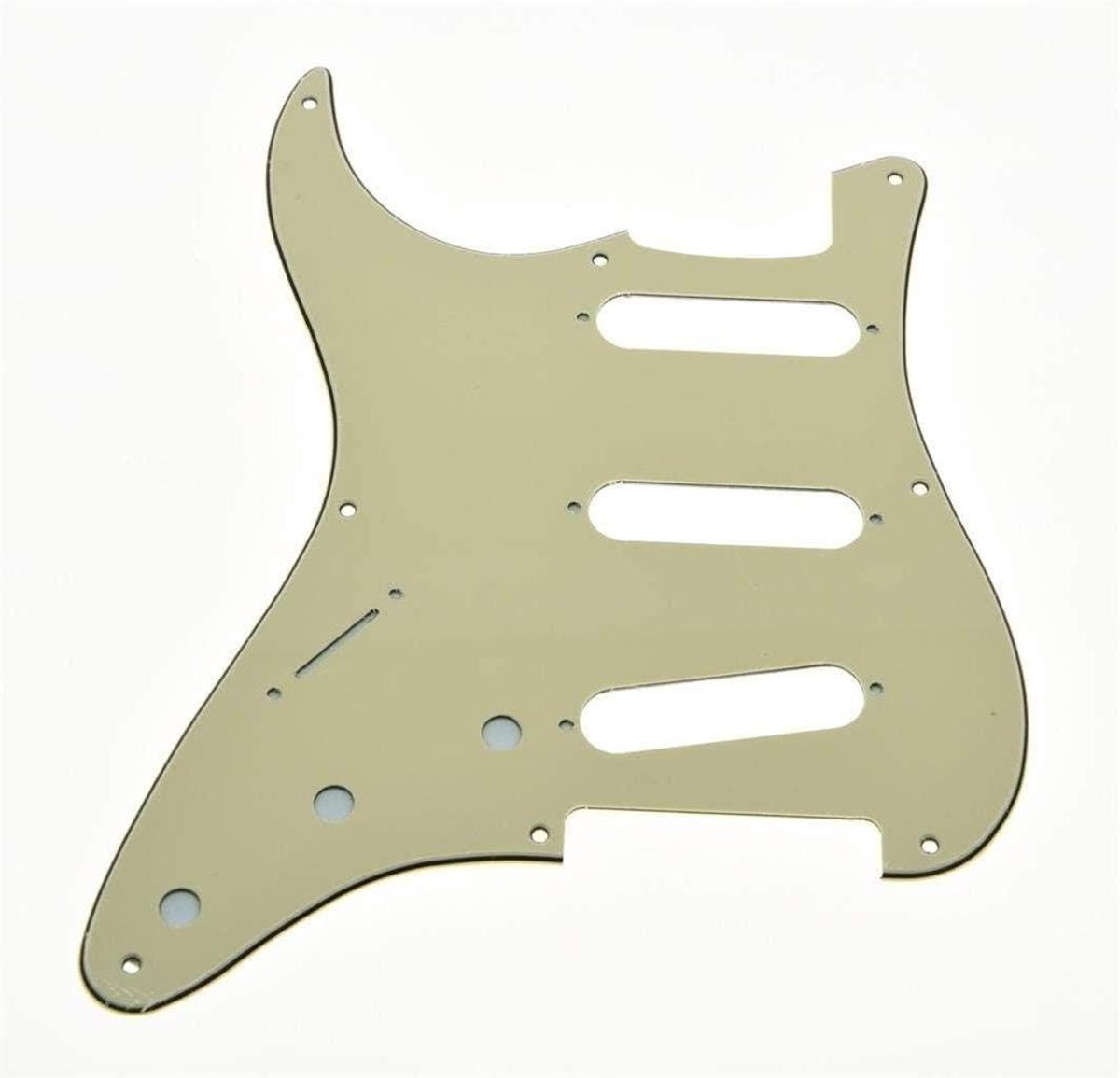 8-Hole Vintage Strat SSS Gitaar Pickguard Wit 3-Ply voor Fender Stratocaster - Aged Look!