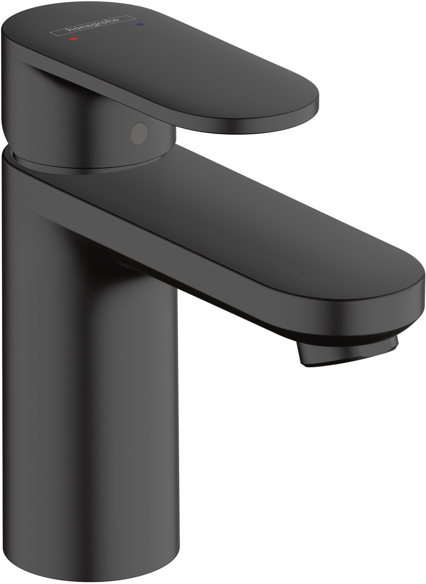hansgrohe Vernis Blend - Wastafelmengkraan - Ééngreeps bediening - Met trekwaste - 100mm maat - Mat Zwart