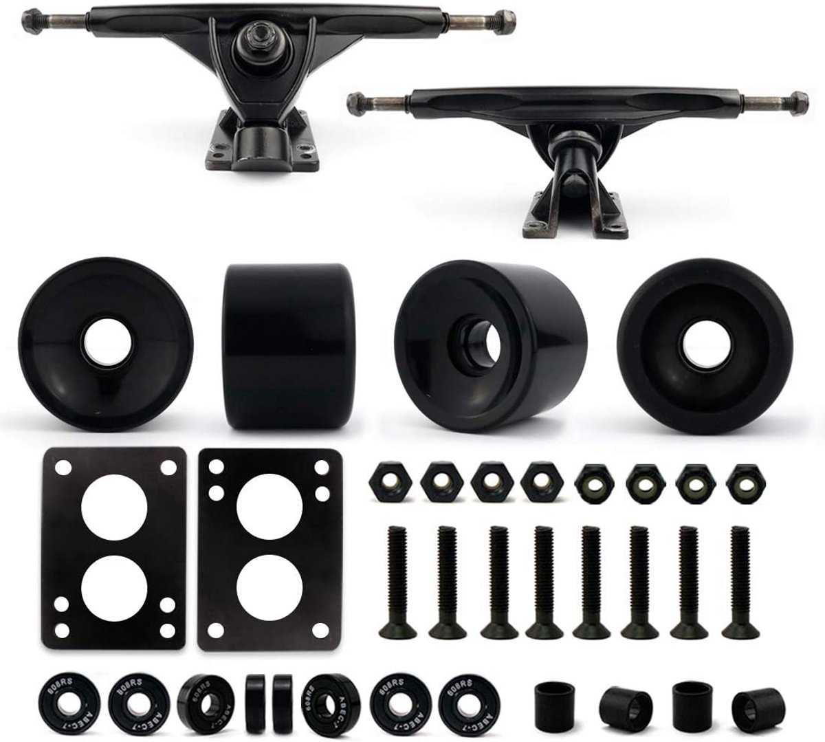 Complete Longboard Skateboard Set Incl. Wielen, Trucks en Lagers