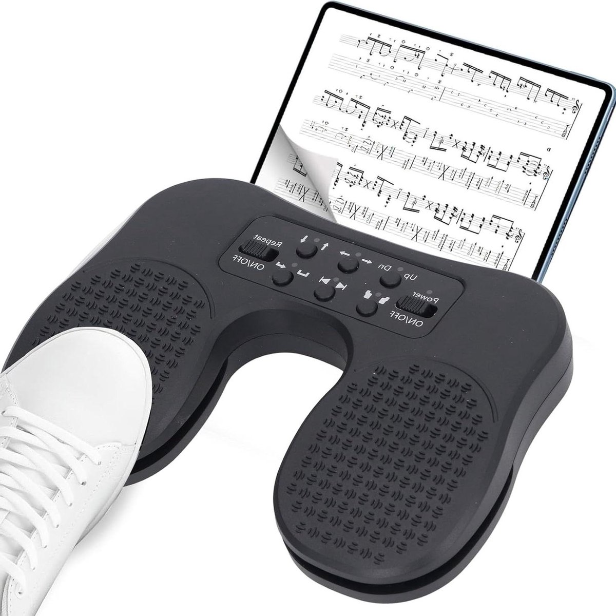 Page Turner-pedaal voor muziek apps op telefoon en tablet, draadloos en oplaadbaar