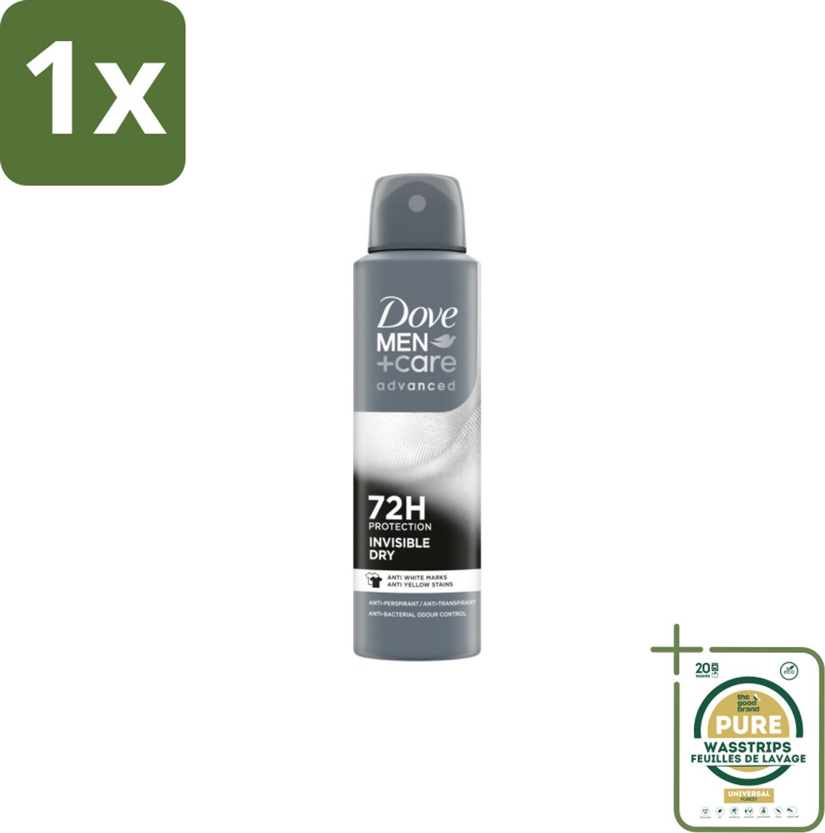 1 x Dove Men+Care – Deodorant Spray – Invisible Dry – 150 ml- Deodorant Spray Mannen - Deodorant Spray Voor Mannen - Deodorant Spray Zonder Vlekken - Deodorant Spray Voor Oksels - Deodorant Spray Voor Sport