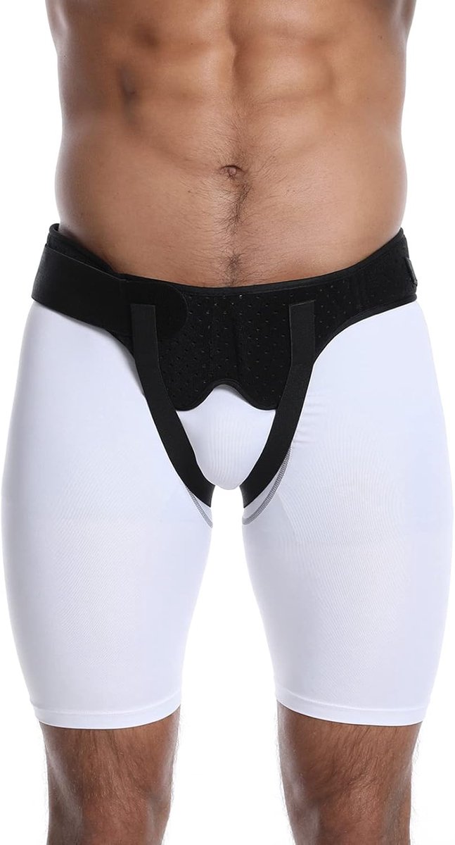 Goodli Liesbreukband Dubbelzijdig - Maat XL - Verstelbare Elastische Bandage voor Lies en Heup - Herniaband voor Links en Rechts - Unisex - Zwart