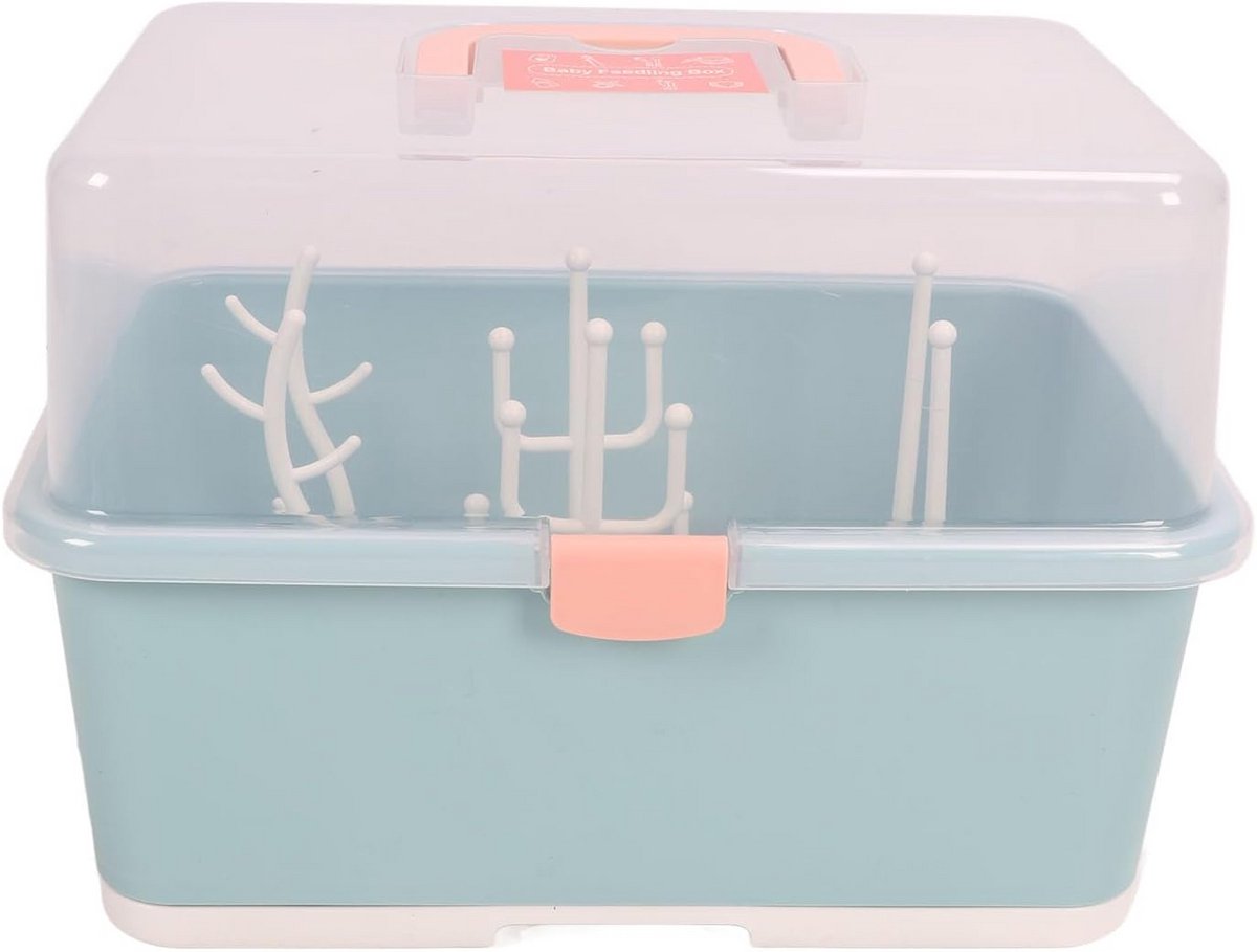 Flessendroger en Opbergbox met Stofkap voor Babyflesjes en Kindergerei