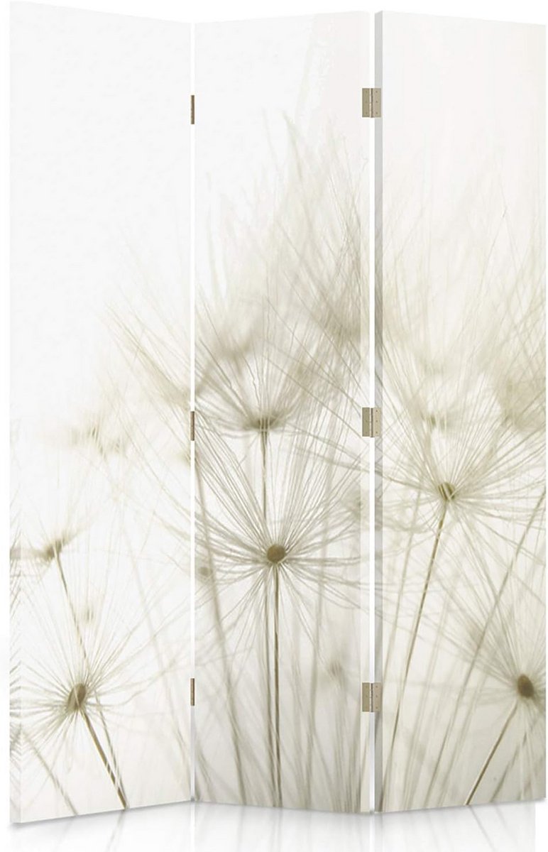 3-Delig Decoratief Kamerscherm 110x150cm Dubbelzijdig Bloemen Print Kamerverdeler