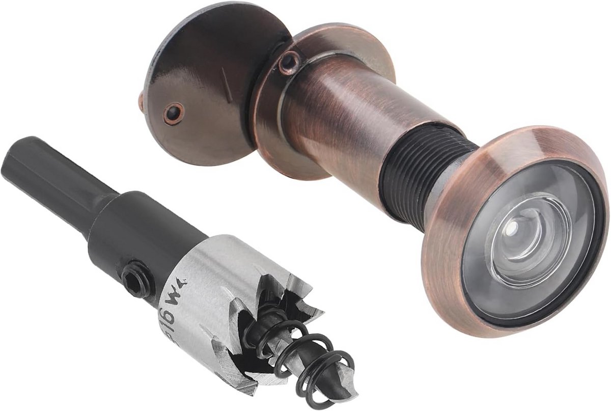 Deurkijker 200 Graden Zinklegering met Boor voor Deuren 35mm tot 60mm