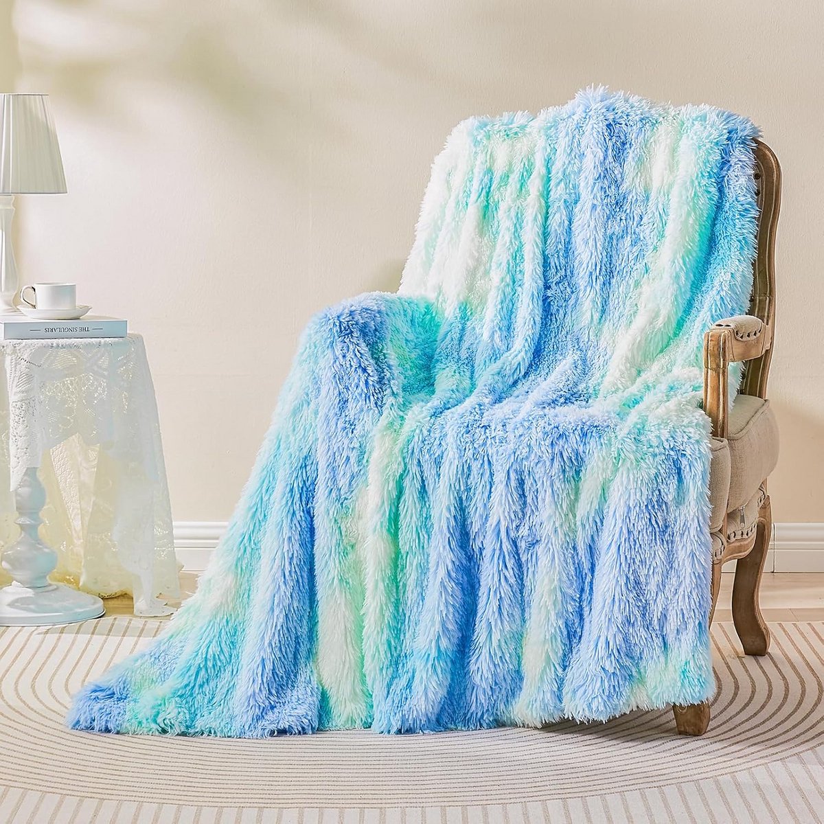 Extra Grote Turquoise Fleece Deken van Imitatiebont 220 x 240 cm - Ultrazacht en Warm