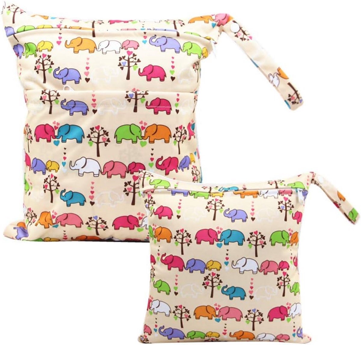 2-Pack Nat- en Droog Tas voor Wasbare Luiers en Natte Kleding
