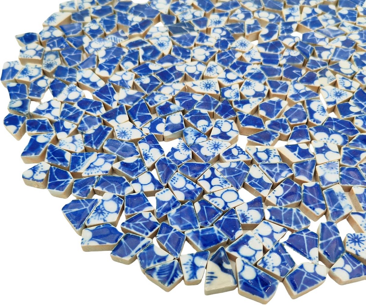 500g Onregelmatige Keramische Mozaïektegels Wit voor DIY, Keuken en Buitendecoratie (1-2cm)
