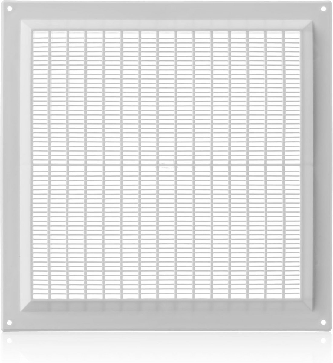 Ventilatierooster 250x250mm Wit Kunststof met Fijn Insectengaas