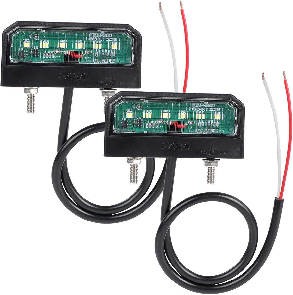 Set van 2 Universele LED Kentekenplaatverlichting 12V-30V Waterdicht