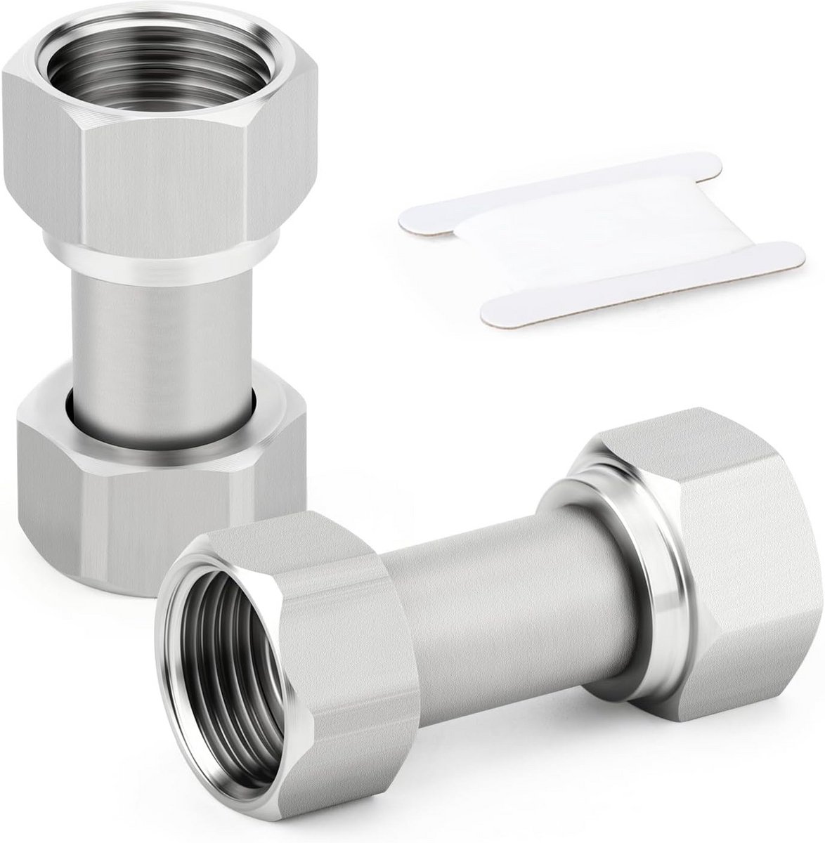 2 stuks Flexibele Roestvrijstalen Verbindingsstukken 57 mm Lengte 1/2" BSP Binnendraad