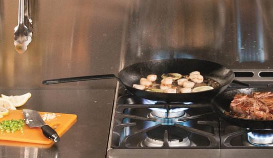 Koolstofstalen Koekenpan Voorgekruid 30 cm - Duurzaam en Veelzijdig — afbeelding 5