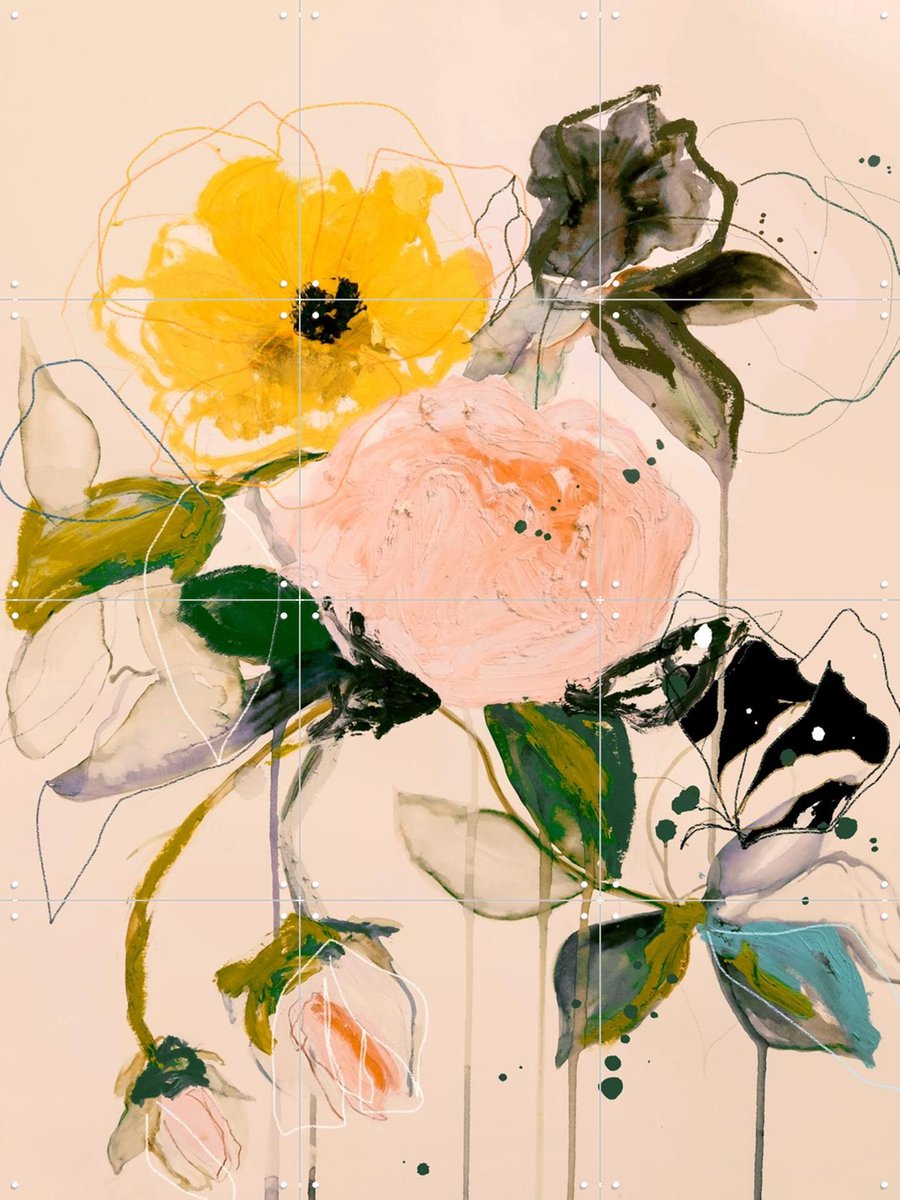 IXXI Still Life with Roses, Leigh Viner & Rijksmuseum 2.0 - 60 x 80 cm - Gratis ophangtool - Grote wanddecoratie en posters - Illustraties, Abstract