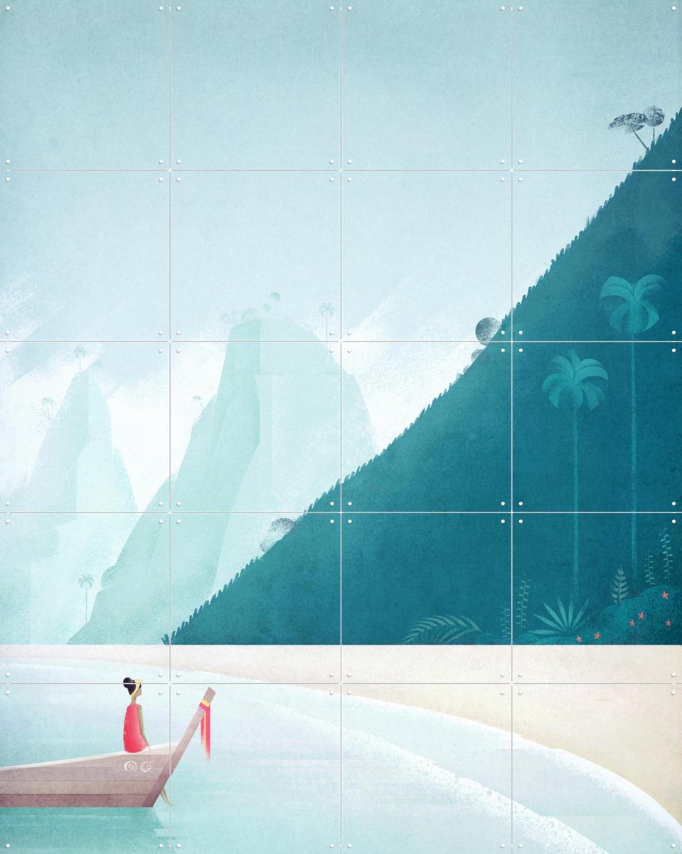 IXXI Thailand, Henry Rivers - 80 x 100 cm - Gratis ophangtool - Grote wanddecoratie en posters - Minimalisme, Illustraties, Slaapkamer, Woonkamer