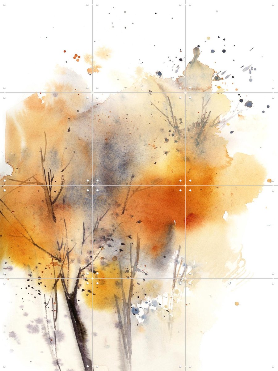 IXXI Autumn, Canot Stop Painting - 60 x 80 cm - Gratis ophangtool - Grote wanddecoratie en posters - Abstract, Aquarel, Impressionisme, Slaapkamer