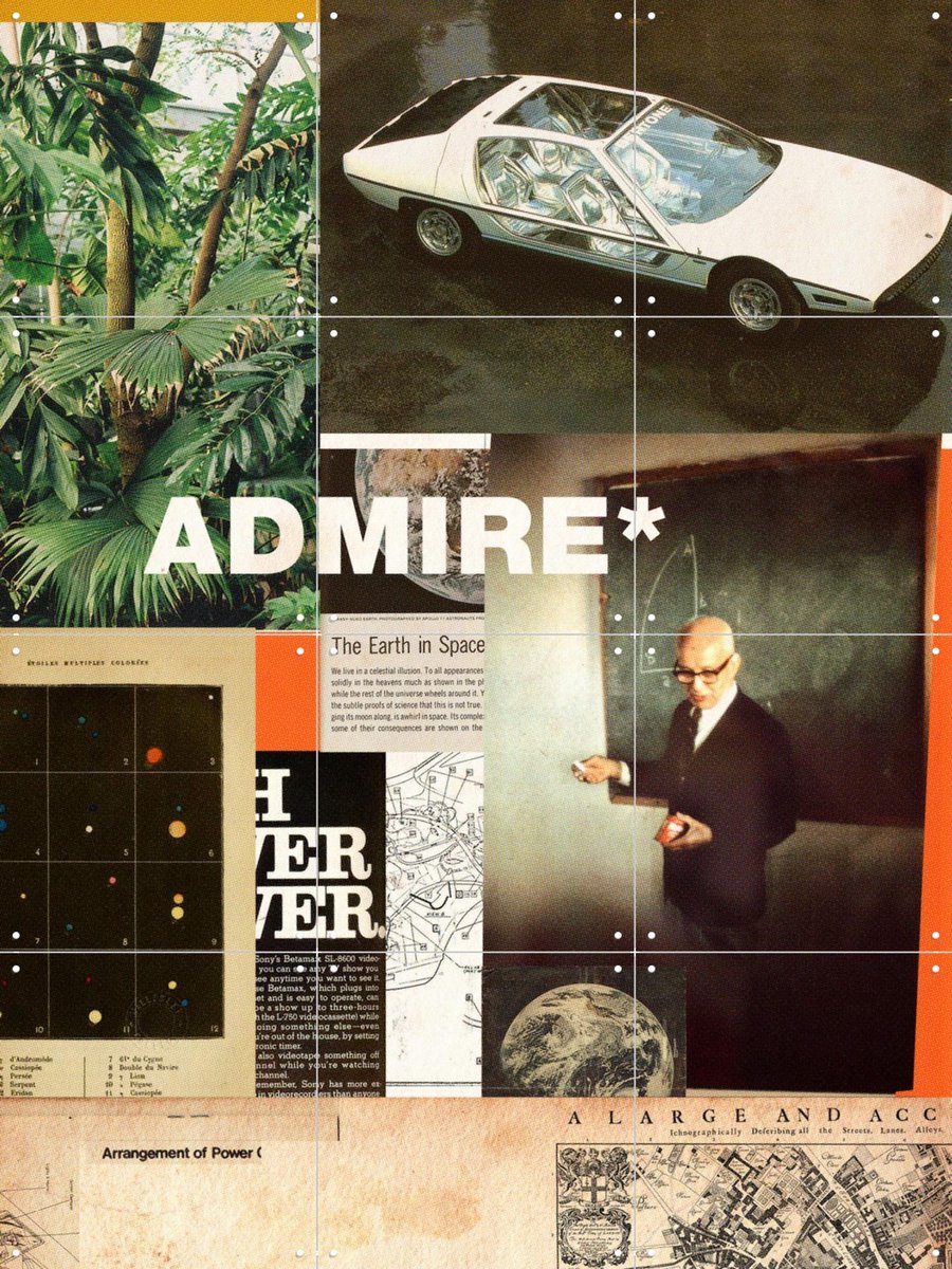 IXXI Admire, Frank Moth - 60 x 80 cm - Gratis ophangtool - Grote wanddecoratie en posters - Grafisch Ontwerp, Collage, Gemengde Technieken, Vintage