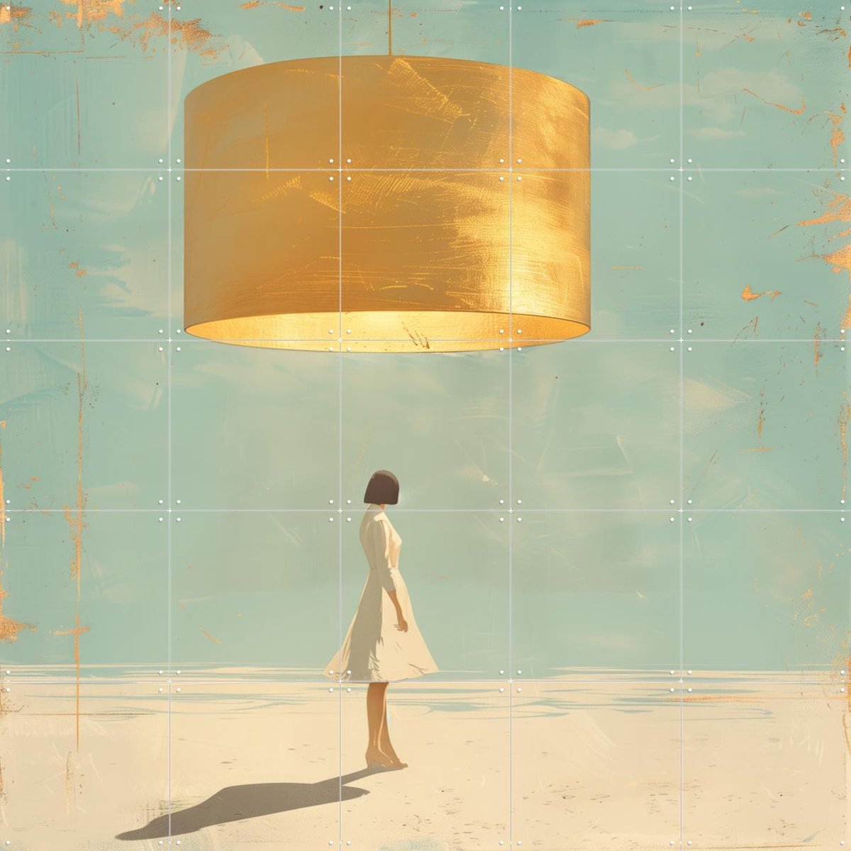 IXXI Shine, Mirjam Duizendstra - 100 x 100 cm - Gratis ophangtool - Grote wanddecoratie en posters - Surrealisme, Minimalisme, Slaapkamer, Woonkamer