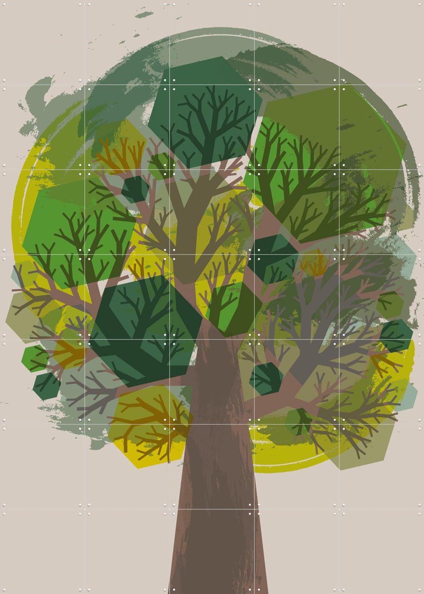 IXXI The Tree, Markus Laible - 100 x 140 cm - Gratis ophangtool - Grote wanddecoratie en posters - Illustraties, Grafisch Ontwerp, Abstract, Digitale