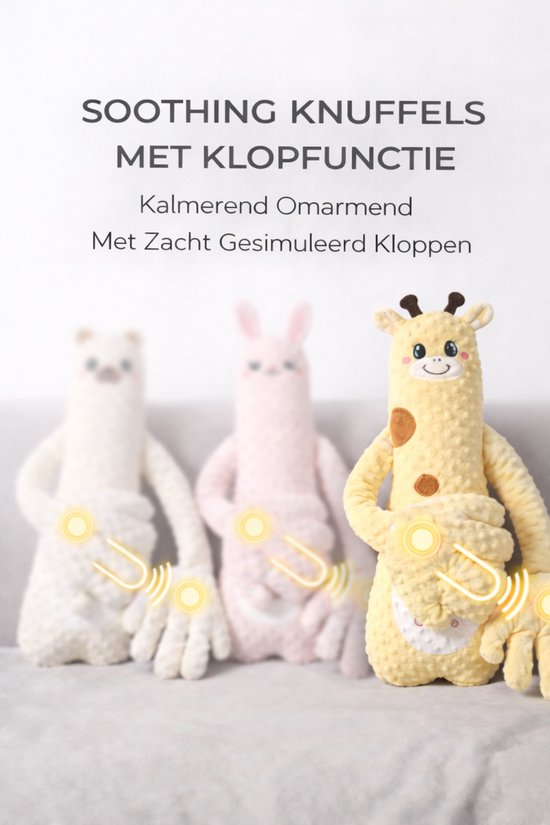 SUMOH® Baby Slaapknuffel Giraffe - Kalmerende Knuffel met Klopfunctie - Verzwaarde Handjes - Rustgevende Babyslaap Hulp van SUMOH — afbeelding 2