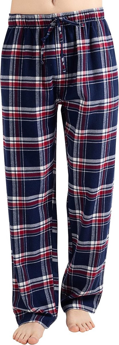 Heren Pyjamabroek Flanel Katoen Comfortabele Loungebroek met Zakken