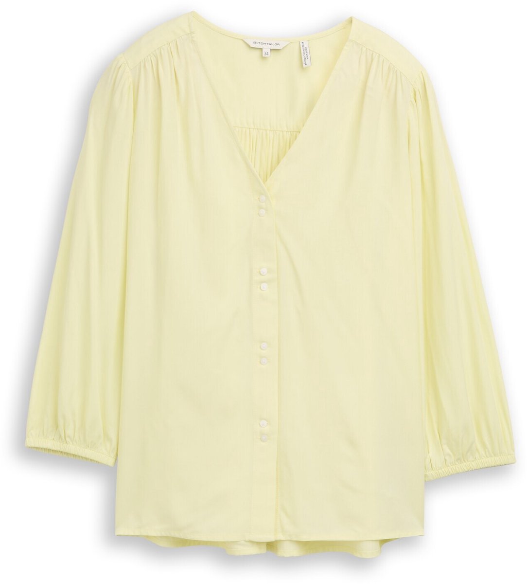 Tom Tailor - Blouse van viscose - Maat 36 - soft lemon